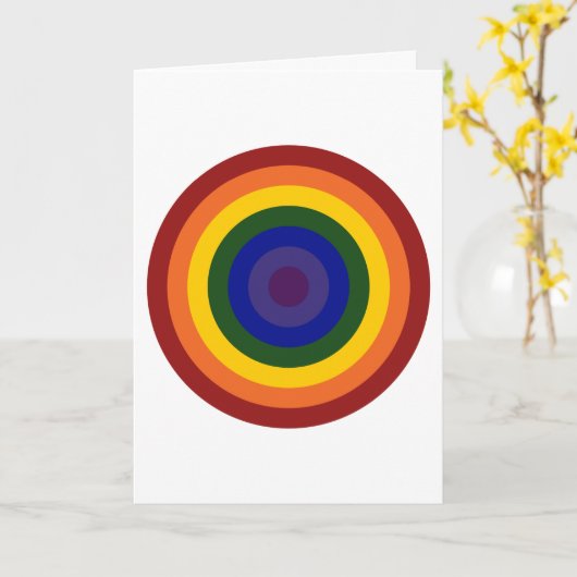 Rainbow Bullseye Karte (Gelbe Blume)