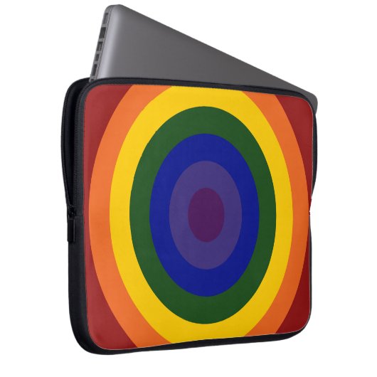 Rainbow Bullseye Laptopschutzhülle (Vorne Rechts)