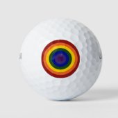 Rainbow Bullseye LGBT Pride Golfball (Vorderseite)