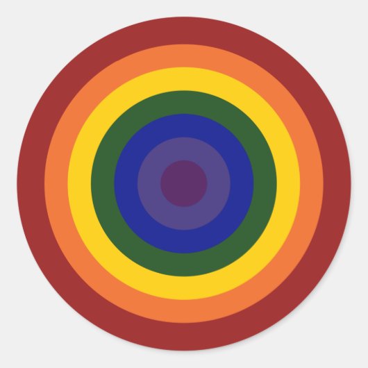 Rainbow Bullseye LGBT Runder Aufkleber (Vorderseite)