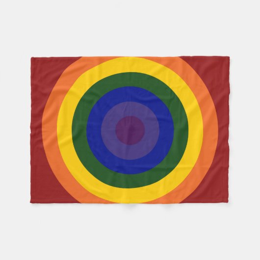 Rainbow Bullseye Muster Fleecedecke (Vorderseite (Horizontal))