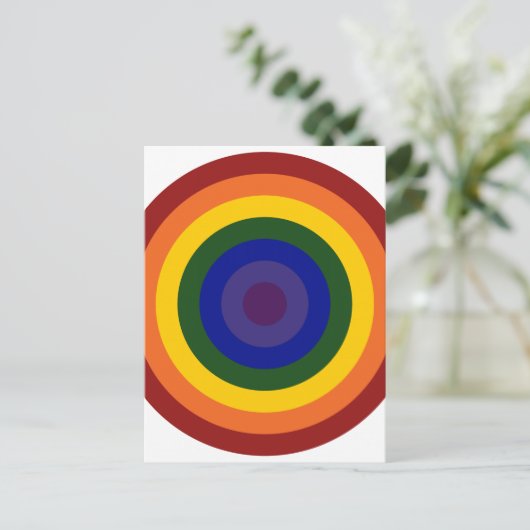 Rainbow Bullseye Postkarte (Stehend Vorderseite)