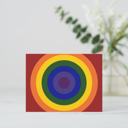 Rainbow Bullseye Postkarte (Stehend Vorderseite)