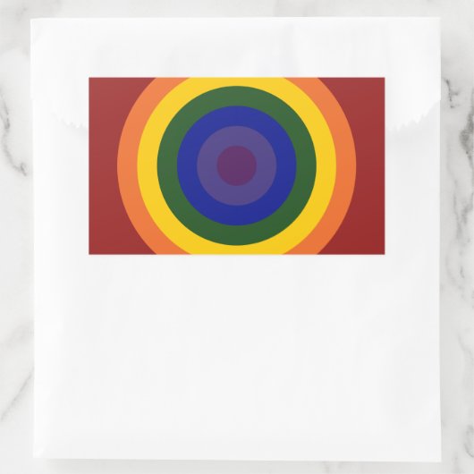 Rainbow Bullseye Rechteckiger Aufkleber (Tasche)