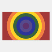 Rainbow Bullseye Rechteckiger Aufkleber (Vorderseite)
