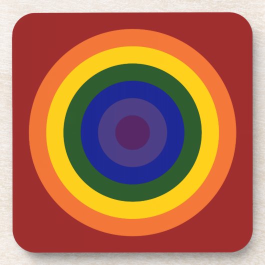 Rainbow Bullseye Untersetzer (Vorderseite)