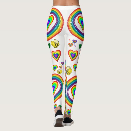 Rainbow Bumblebee Herz Leggings (Rückseite)