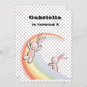 Rainbow Bunnies Einladung (Vorne/Hinten)