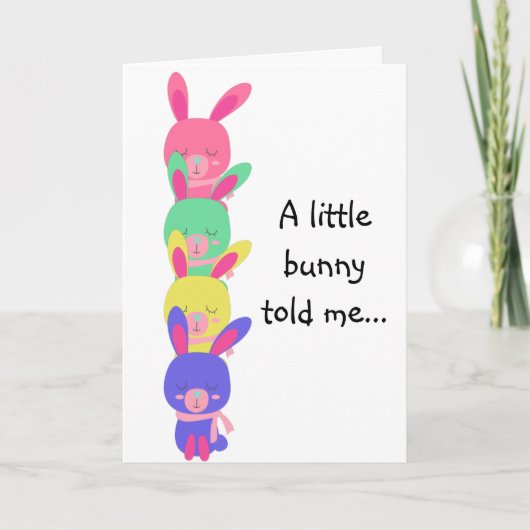 Rainbow Bunnies Oster Feiertagskarte (Vorderseite)