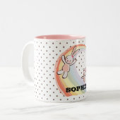 Rainbow Bunnies Zweifarbige Tasse (Vorderseite Links)