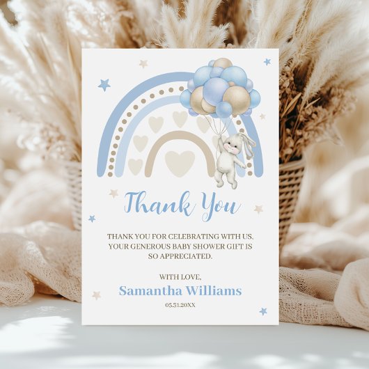 Rainbow Bunny Balloon Baby Dusche Danke