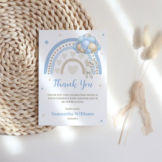 Rainbow Bunny Balloon Baby Dusche Danke