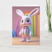 Rainbow Bunny Karte (Vorderseite)