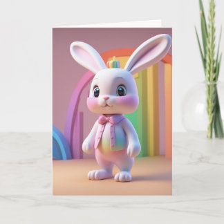 Rainbow Bunny Karte