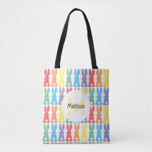 Rainbow Bunny Muster Personalisiert Kids Oster Tasche