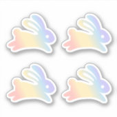 Rainbow Bunny Rabbit Set 4 Sticker (Vorderseite)