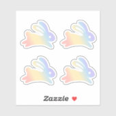 Rainbow Bunny Rabbit Set 4 Sticker (Blatt)