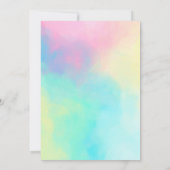 Rainbow Bunny Wunny Floral Bunny Birthday Einladung (Rückseite)