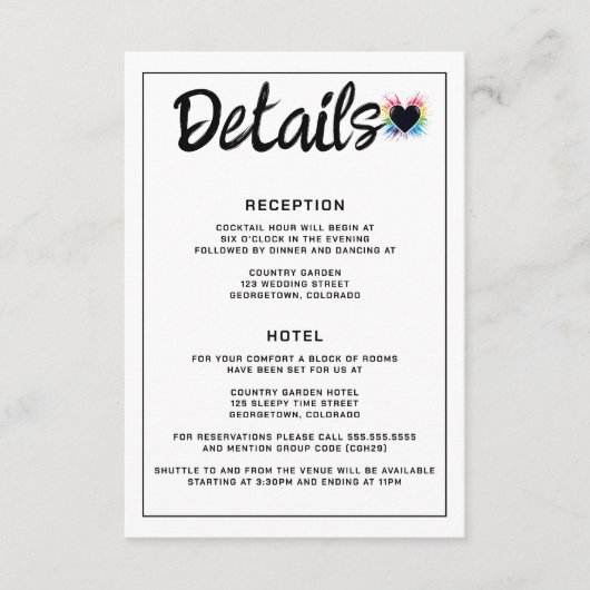 Rainbow Burst Begleitkarte (Vorderseite)