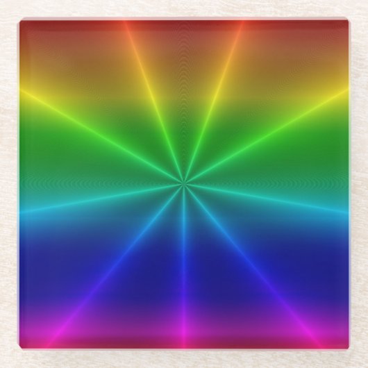 Rainbow Burst Glasuntersetzer (Vorderseite)