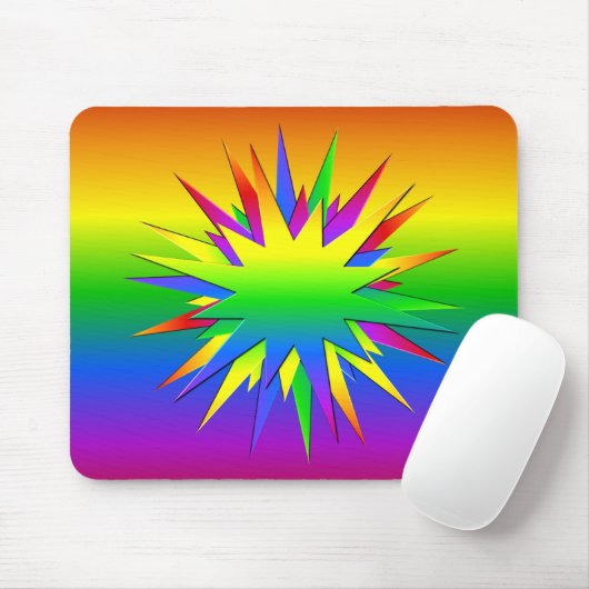 Rainbow Burst Mousepad (Mit Mouse)