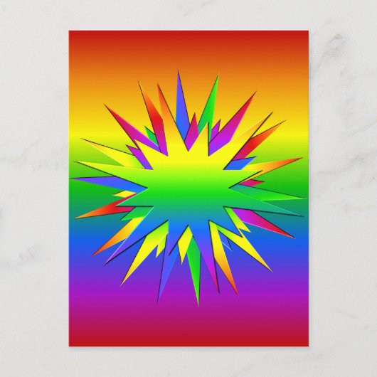 Rainbow Burst Postcard, anpassen Postkarte (Vorderseite)