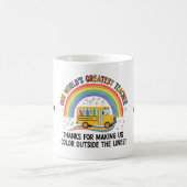 Rainbow Bus Crayons Worlds Greatest Teacher Kaffeetasse (Mittel)