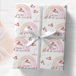 Rainbow Butterfells Baby Shower Pastell Pinks Geschenkpapier<br><div class="desc">Elegantes,  minimalistisches,  pastellfarbenes Regenbogen- und Schmetterlingsdesign,  perfekt zum Verpacken eines ganz besonderen Babyduschgeschenks. Personalisieren Sie einfach den Namen und vergewissern Sie sich,  dass ich meine komplette Sammlung für weitere Optionen Karo.</div>