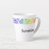 Rainbow Butterfells Border Personalisiert Latte Ta Milchtasse (Rechte Ecke)