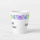 Rainbow Butterfells Border Personalisiert Latte Ta Milchtasse (Vorderseite)