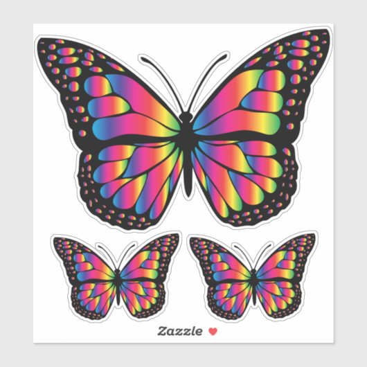 Rainbow Butterfells Decorative Custom Vinyl Stick Aufkleber (Blatt)