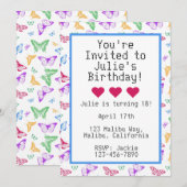 Rainbow Butterfells Einladung (Vorne/Hinten)