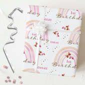 Rainbow Butterfells Geburtstag Pastel Pinks Geschenkpapier