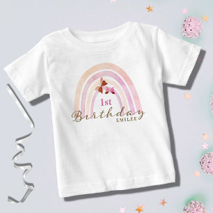 Rainbow Butterfells Geburtstagsparty Pastel Pinks Baby T-shirt