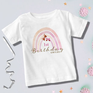 Rainbow Butterfells Geburtstagsparty Pastel Pinks Baby T-shirt
