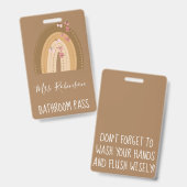 Rainbow Butterfells Skriptlehrer Badezimmer Halle Ausweis (Front & Back)