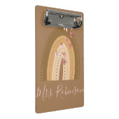 Rainbow Butterfells Skriptlehrer Name Mini Klemmbrett (Schrägansicht)