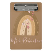 Rainbow Butterfells Skriptlehrer Name Mini Klemmbrett (Vorderseite)