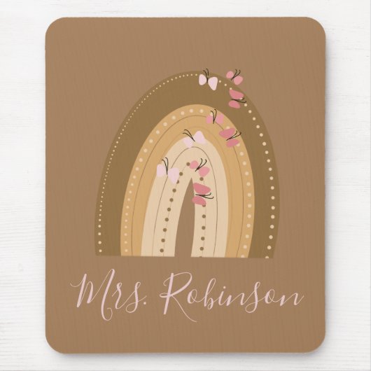 Rainbow Butterfells Skriptlehrer Name Mousepad (Vorne)