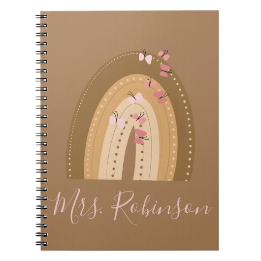 Rainbow Butterfells SkriptlehrerInnen Name Noteboo Notizblock (Vorderseite)