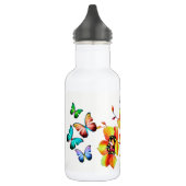 Rainbow Butterflies mit Watercolor Stilvolle Blume Edelstahlflasche (Links)