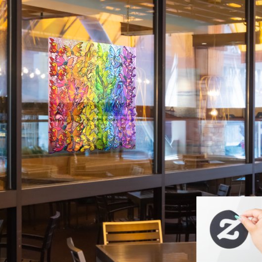 Rainbow Butterflies Pixies Window Cling Fensteraufkleber (Restaurantfenster)