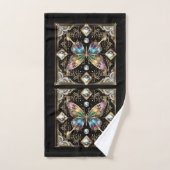 Rainbow Butterfly Art Deco Art Nouveau Badhandtuch Set (Handtuch)