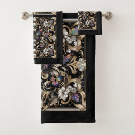 Rainbow Butterfly Art Deco Art Nouveau Badhandtuch Set