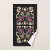 Rainbow Butterfly Art Deco Art Nouveau Badhandtuch Set (Handtuch)