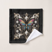 Rainbow Butterfly Art Deco Art Nouveau Badhandtuch Set (Waschlappen)