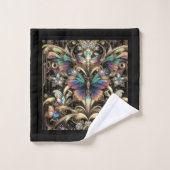 Rainbow Butterfly Art Deco Art Nouveau Badhandtuch Set (Waschlappen)