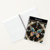 Rainbow Butterfly Art Deco Spiral Notebook Notizblock (Innenseite)