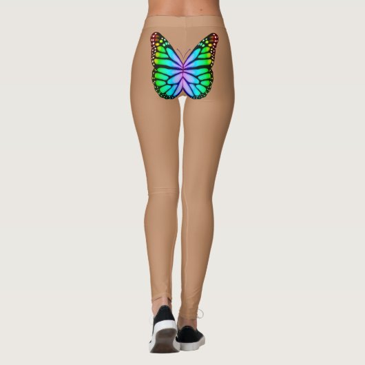 Rainbow Butterfly Bare Legs Leggings (Rückseite)