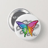 Rainbow Butterfly Button (Vorne & Hinten)